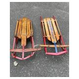 Vintage Wooden Snow Sleds (Lot of 2)