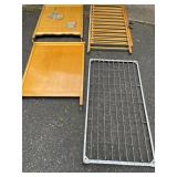 Wooden Crib Frame Parts & Metal Spring Support (Lot of 4)