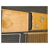 Wooden Crib Frame Parts & Metal Spring Support (Lot of 4)
