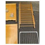 Wooden Crib Frame Parts & Metal Spring Support (Lot of 4)
