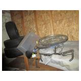 Contents of a shelf including tires, Huffy bike and more!