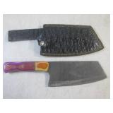 (FS) 12" Damascus Blade Cleaver wit...
