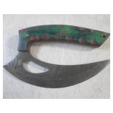 (FS) Damascus Blade Ulu Knife with ...