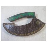 (FS) Damascus Blade Ulu Knife with ...