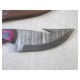 (FS) 8" Fixed Blade Damascus Knife ...