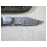 (FS) 6 1/8" Damascus Blade Folding ...