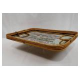 Vintage Coca-Cola Mirror Bamboo Tray