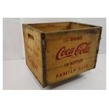 1960s Coca-Cola Family Size Wooden Crate 16 X 11.5 X 12 in