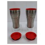 Coca-Cola Stainless Tumblers With Lids (Lot of 2)