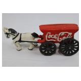 Coca-Cola Cast Iron Delivery Wagon With Figure (Lot of 2)