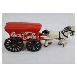 Coca-Cola Cast Iron Delivery Wagon With Figure (Lot of 2)