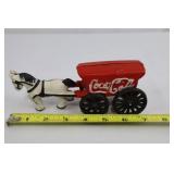 Coca-Cola Cast Iron Delivery Wagon With Figure (Lot of 2)