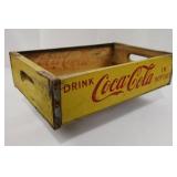 1960s Coca-Cola Yellow & Red Wooden Bottle Crate