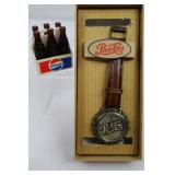Pepsi-Cola Quartz Analog Watch & Mini Bottle Crate (Lot of 2)