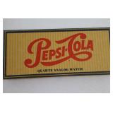 Pepsi-Cola Quartz Analog Watch & Mini Bottle Crate (Lot of 2)