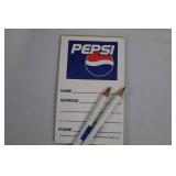 Pepsi Advertising Sign Set, Cup Display, Memo Pad & Magnet (Lot of 4)