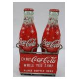 1950s Coca-Cola Classic Metal Bottle Carrier for Shopping Carts
