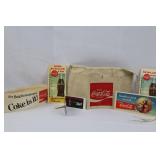 Coca-Cola Vintage Apron, Soda Jerk Hat, Blotters & Card (Lot of 6)