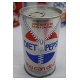 Mixed Lot of 9 Vintage Soda Cans - Pepsi, Diet Pepsi & Canada Dry
