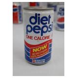 Mixed Lot of 9 Vintage Soda Cans - Pepsi, Diet Pepsi & Canada Dry