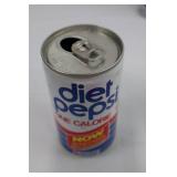 Mixed Lot of 9 Vintage Soda Cans - Pepsi, Diet Pepsi & Canada Dry