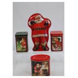 Coca-Cola Santa Tin Assortment (Lot of 4)