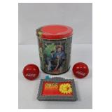 Coca-Cola Tin Puzzle, Yo-Yos & Frame Mixed Lot (Lot of 4)