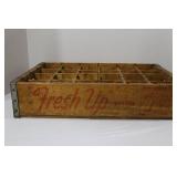 1940s-1950s 7-Up 24-Bottle Wooden Crate with Metal Edges