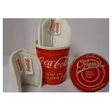 Coca-Cola Collectibles Lot of 5: Price Guide, Cards, Duncan Yo-Yo, Shoulder Pads & 2001 Calendar