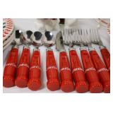 Coca-Cola Tableware Set, Plates, Bowls, Utensils & Salt & Pepper (Lot of 18)