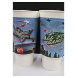 Coca-Cola Novelty Glassware, All Star Cups & Crate (Lot of 9)
