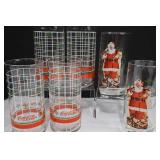 Coca-Cola Christmas Glasses in Red Crate (Lot of 6)