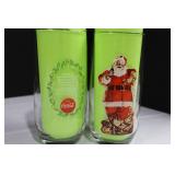 Coca-Cola Christmas Glasses in Red Crate (Lot of 6)