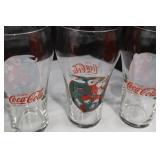 Coca-Cola Holiday Glasses Set With Crate (Lot of 7)