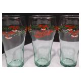 Coca-Cola Holiday Glasses Set With Crate (Lot of 7)