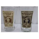 Coca-Cola & Pepsi-Cola Vintage Style Trays With 2 Archive Glasses (Lot of 5)