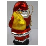 Hand-Painted Glass Santa Ornament Set (Lot of 5)