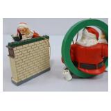 Hand-Painted Glass Santa Ornament Set (Lot of 5)