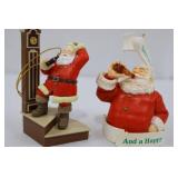 Hand-Painted Glass Santa Ornament Set (Lot of 5)