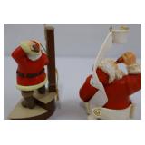 Hand-Painted Glass Santa Ornament Set (Lot of 5)