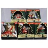 Coca-Cola Trim-A-Tree Santa Ornament Lot of 5