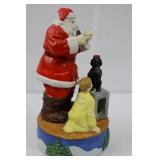 Coca-Cola Musical Collection Santa Child & Doggie Figurine With Box