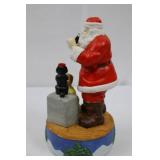 Coca-Cola Musical Collection Santa Child & Doggie Figurine With Box