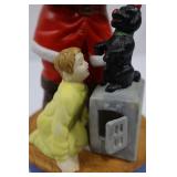 Coca-Cola Musical Collection Santa Child & Doggie Figurine With Box