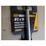 2 Gear Wrenches  #2 x 16" Phillips ...