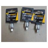 3 Gear Wrench 3/8F x 1/4M Adapters...