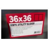 36 x 36 vinyl utility slider single glass