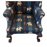 LLR - Two Vintage Elephant-Pattern Armchairs