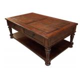 LLR - Vintage Leather-Inset Coffee Table