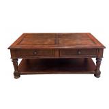 LLR - Vintage Leather-Inset Coffee Table